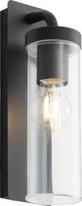 BRILLANTE applique da esterno, sospensione Aosta nera IP44 E27 25 Watt dimmerabile g. f. Lampada standard