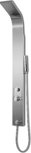 MARWELL pannello doccia Care Chrome 150x15 cm Colonna doccia in acciaio inox spazzolato Set doccia con 2 diverse funzioni doccia Doccia a pioggia e doccetta