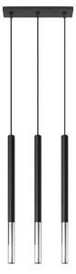 Lampada a sospensione MOZAICA 3L nero/cromo 3xG9 8W acciaio 90x5x30cm Sollux Lighting