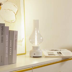 Lindby Lampada da tavolo ricaricabile a LED Maxentius, crema, touch dimmer