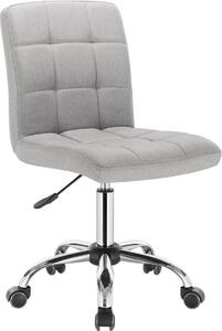 Sgabello da lavoro – Tessuto grigio – Regolabile in altezza – Ergonomico – Con rotelle