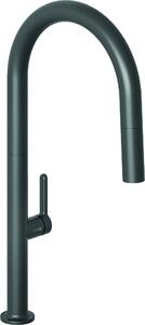 Kludi AUREA, miscelatore monocomando per lavello, doccetta estraibile, nero opaco, 1 pz