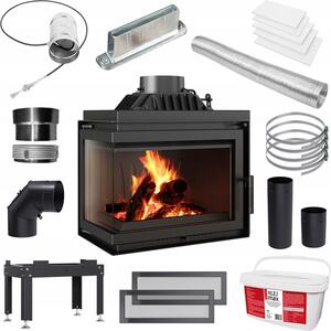 Inserto camino singolo sinistro 8kW completo
