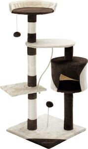 CADOCA Albero Tiragraffi 112 cm 3 Piattaforme 1 Cuccia per Gatti 2 Palline 1 Corda da Gioco Affila Unghie Gatto
