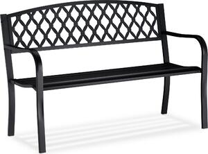 Panca da giardino relaxdays 10026115_0 metallo nero 127,5 cm