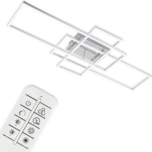 Lampada da soffitto a LED dimmerabile con telecomando CCT timer 55W argento metallo Briloner