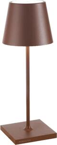 Lampada a led da tavolo Poldina Pro Mini Corten ricaricabile e dimmerabile con batteria fino a 12 ore