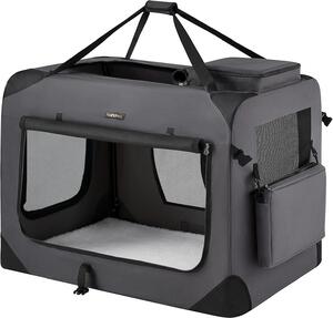 Feandrea cassa pieghevole per cani, box per trasporto cani, XXL, borsa per cani, tessuto Oxford, tessuto a rete, traspirante, portatile, struttura in metallo, con maniglie, tasche