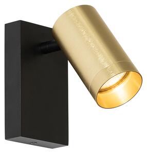 Lampada da parete nera con oro regolabile con interruttore - Jeana Luxe