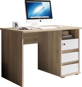 Scrivania Primos 110cm con 3 cassetti - rovere/bianco