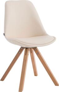 CLP Laval sedia per visitatori - quadrata - Pelle finta, colore:crema, colore struttura:natura