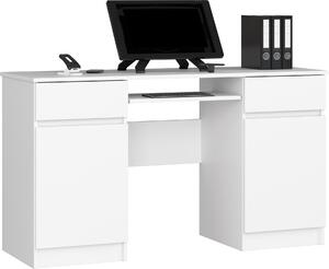 Scrivania CLP A5 2D 2LD Bianca con Ripostiglio e Design Moderno
