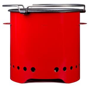 Eco Fire - Griglia a pellet portatile "Eco" Mini con piastra in ghisa - ROSSO