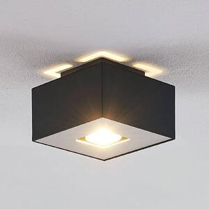 Lindby Kasi plafoniera, nero 1 luce 14 x 14cm