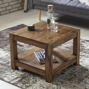 FineBuy Tavolino in legno massiccio 60x45x60 cm Tavolino in stile country | Tavolino da salotto con contenitore Elegante Piccolo | Ko