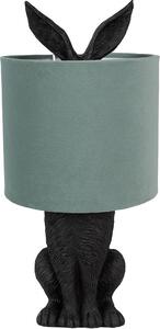 Clayre & Eef Lampada da tavolo Rabbit Ø 20x43 cm Nero Verde Plastica