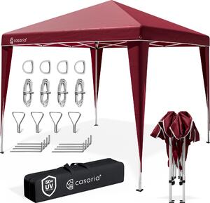 CASARIA® Padiglione Capri 3x3m Pieghevole Pop-Up Impermeabile per Giardino Tenda per Feste Fissa Rosso