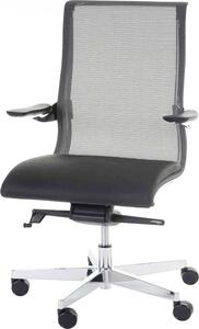 Sedia da ufficio MERRYFAIR Saville, sedia da scrivania girevole, combinazione pelle/mesh nera ~ Standard