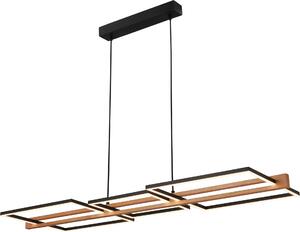 Briloner Moldura Lampada a sospensione LED, decorazione in legno, dimmerabile, bianco caldo, nero