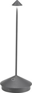 Lampada a led da tavolo Pina Pro Grigio Scuro ricaricabile e dimmerabile senza fili Zafferano 2200-2700-3000K IP54 Batteria da 12h
