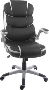 Sedia da ufficio HWC-F80, sedia da scrivania, sedia girevole executive, Pelle finta ~ nero
