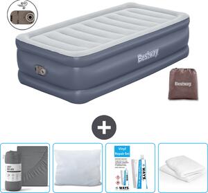 Materasso gonfiabile Bestway - 1 persona - 97 x 191 x 51 cm - Grigio - Accessori inclusi