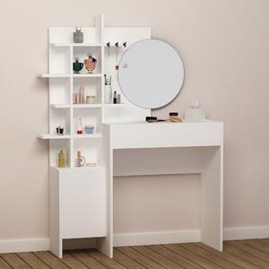 Skye Decor, Mup - White, tavolino da toeletta, bianco, 100 % MELAMINE COATED SLIPBOARD, 105 x 35 x 151 cm