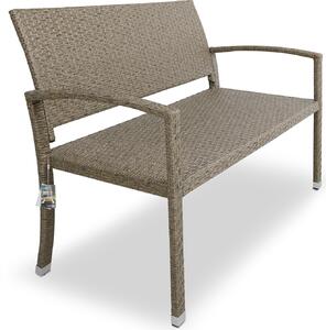 Casaria Panchina da Giardino Polyrattan 2 Posti 122x90x58cm 320kg Panca da Esterno Terrazzo Balcone