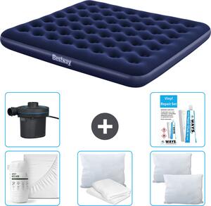Materasso gonfiabile Bestway - 2 persone - 183 x 203 x 22 cm - Blu - Accessori inclusi