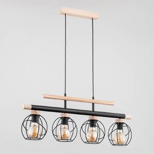 Alfa Lampada a sospensione Trendy Basket in legno, 4 luci