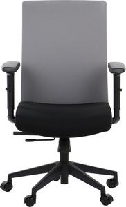 Sedia da ufficio ergonomica girevole RIVERTON F/L, braccioli regolabili, seduta scorrevole (avanti-indietro), nero/grigio