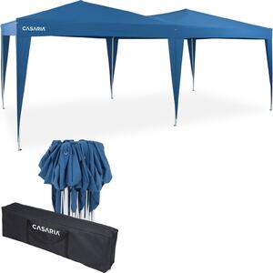Deuba Gazebo Capri 3x6m Pop-Up Blu Idrorepellente con Borsa Protezione UV Padiglione Pieghevole Tendone Festa