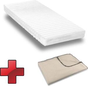 Materasso in schiuma fredda K16 80 x 200 cm, altezza 16 cm, livello di rigidità H2/H3 + coperta Sleezzz® Smart cosy 150 x 200 cm