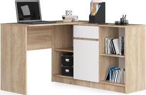 Akord Scrivania Angolare Con Mobile Contenitore Rovere Sonoma/Bianco 120X126X79 Cm