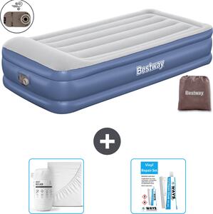 Materasso gonfiabile Bestway - 1 persona - 97 x 191 x 46 cm - Grigio/Blu - Accessori inclusi