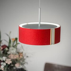 Domus LED a sospensione LARAfelt S, Ø20cm, rosso/bianco