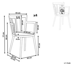 Set di 4 sedie da pranzo rosa MORILL 