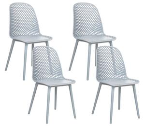 Set di 4 sedie da pranzo Seduta e gambe sintetiche blu chiaro Schienale a rete aperto Design moderno e minimalista Beliani