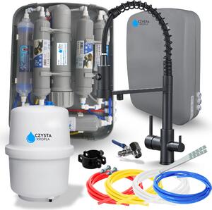 Filtro per l'acqua RO7 e rubinetto da cucina Ari Solid Spring nero opaco