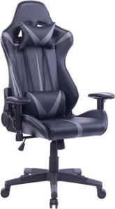 Happyment Luxe Gamestoel - Sedia da gioco - Altezza regolabile - Sedia ergonomica per ufficio - Nero/grigio