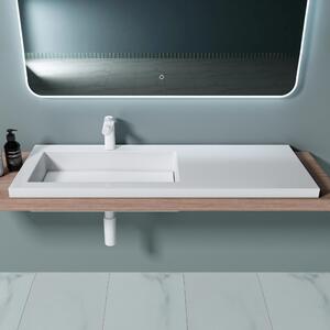 Doporro Lavabo da Appoggio, Lavandino Bagno Colossum820 da Marmo fuso Lavabo con Rialzo