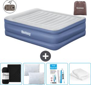 Materasso gonfiabile Bestway - 2 persone - 152 x 203 x 61 cm - Grigio/Blu - Accessori inclusi