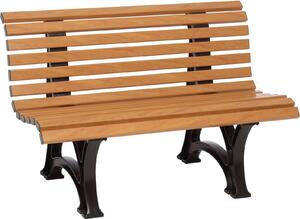 Panchina da giardino Blome Amrum a 2 posti, in plastica di facile manutenzione, con 13 profili multicamera, 2 piedi e schienale, aspetto legno