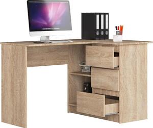 Scrivania Angolare B16 CLP Rovere Sonoma Ergonomica con 3 Cassetti e Piano Laminato Resistente