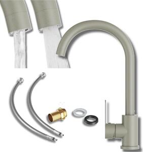 Granitan | PRESTIGE PLUS - Rubinetto da cucina - Bocca flessibile - Orientabile a 360° - Beige - Acciaio inossidabile