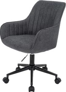 Sedia da ufficio HWC-J62, sedia girevole da scrivania poltrona, tessuto/tessuto con braccioli ~ antracite