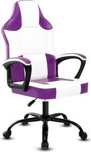 Sedia da gioco AIORBER, in Finto cuoio, traspirante, regolabile in altezza, con ruote girevoli a 360°, sedia da ufficio, sedia girevole, per adulti e ragazzi, 65x65x115cm, viola