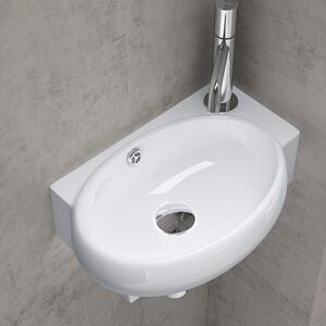 Doporro Lavabo da Appoggio 42x28x15cm, Lavandino Bagno in Vetroceramica Nano Rivestimenti Inclusi Br¹ssel001L, Bianco