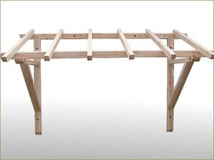 Tettoia in legno 120x205 cm Copertura per porta d'ingresso Tetto a falda unica Resistente alle intemperie
