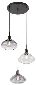 Rabalux 72023 Lampada a sospensione 3 spot Dvora, E27, nero-grigio, sferico-rotondo, moderno, ø220mm